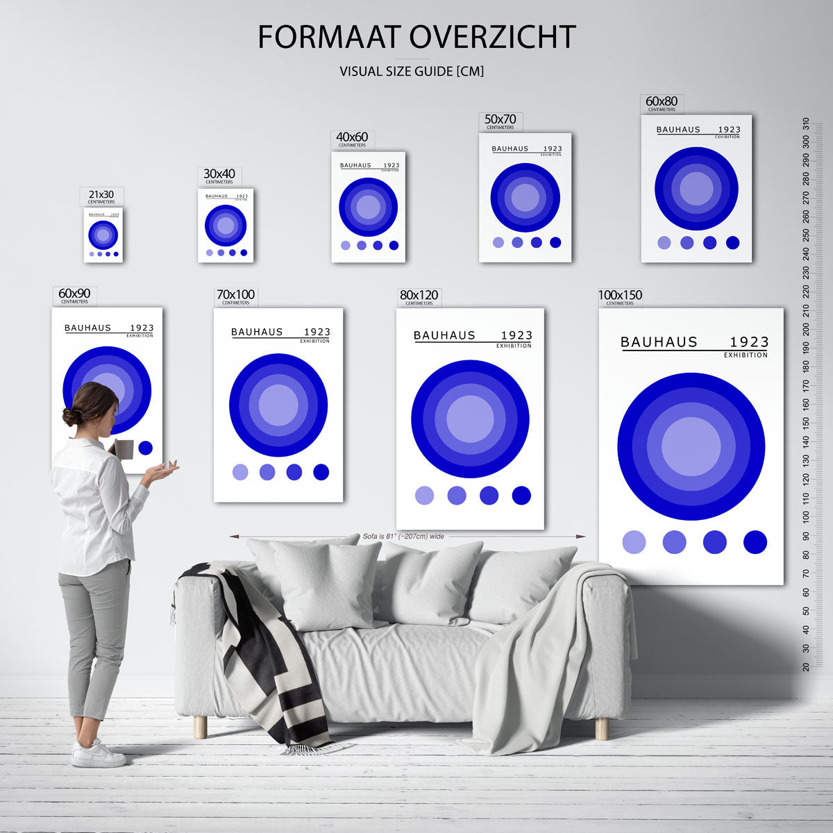 Cirkelstructuur blauw Poster