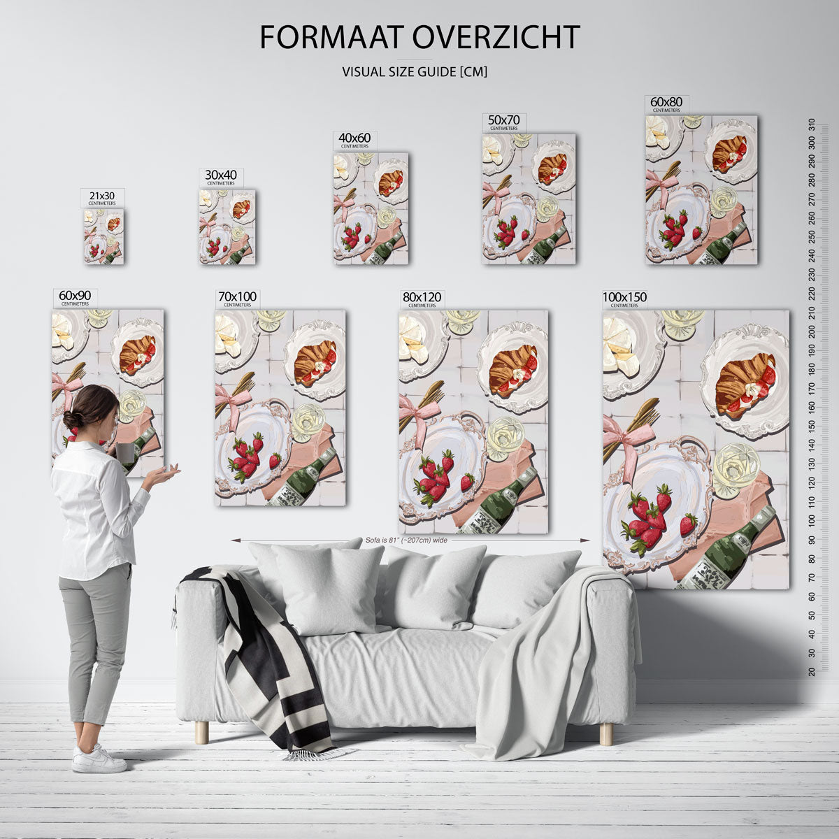 Ontbijt met aardbeien Poster