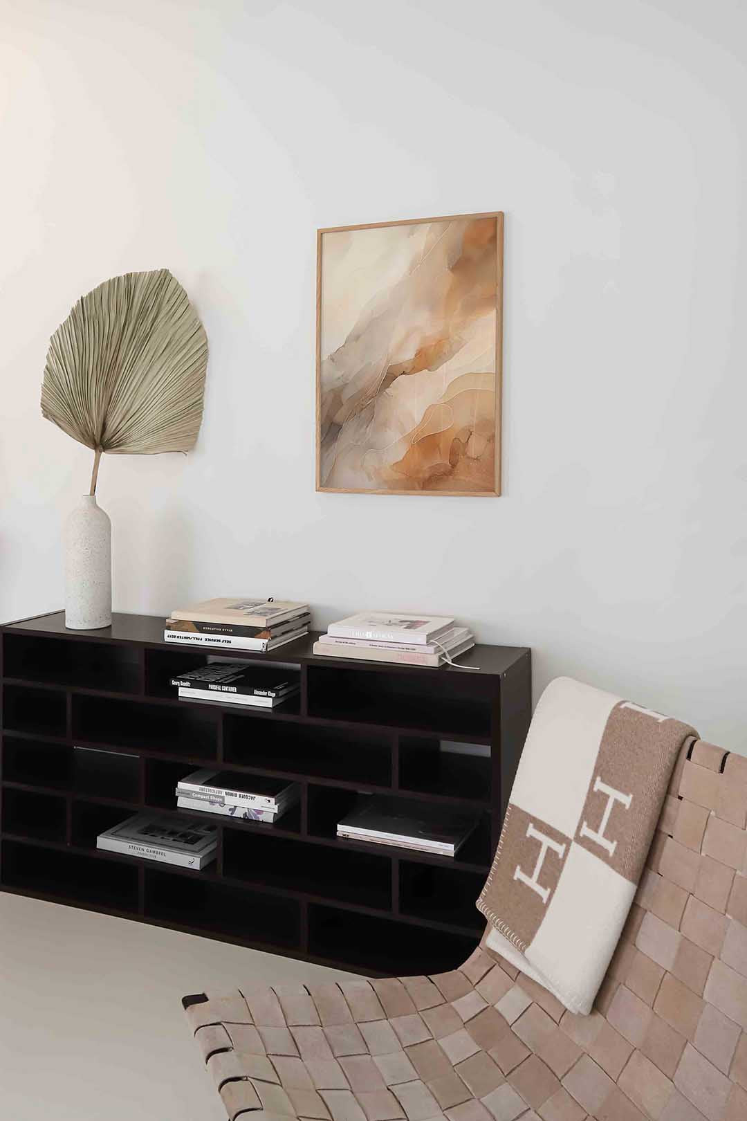 Abstracte beige en bruine vormen Poster