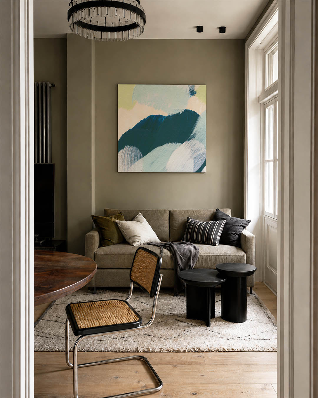 Dynamische kleurencompositie Kunstwerk