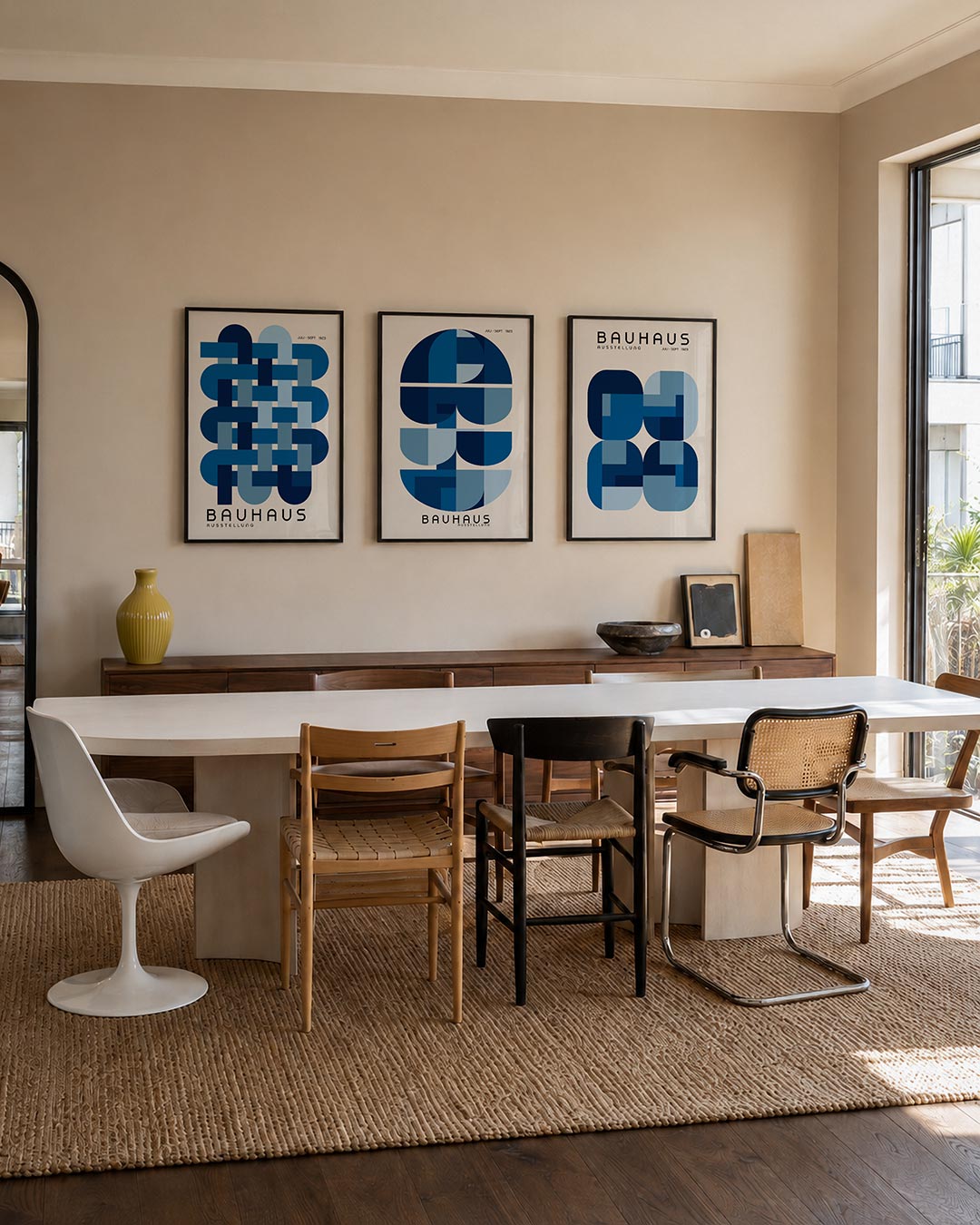 Vlechtwerk in blauw Posterset