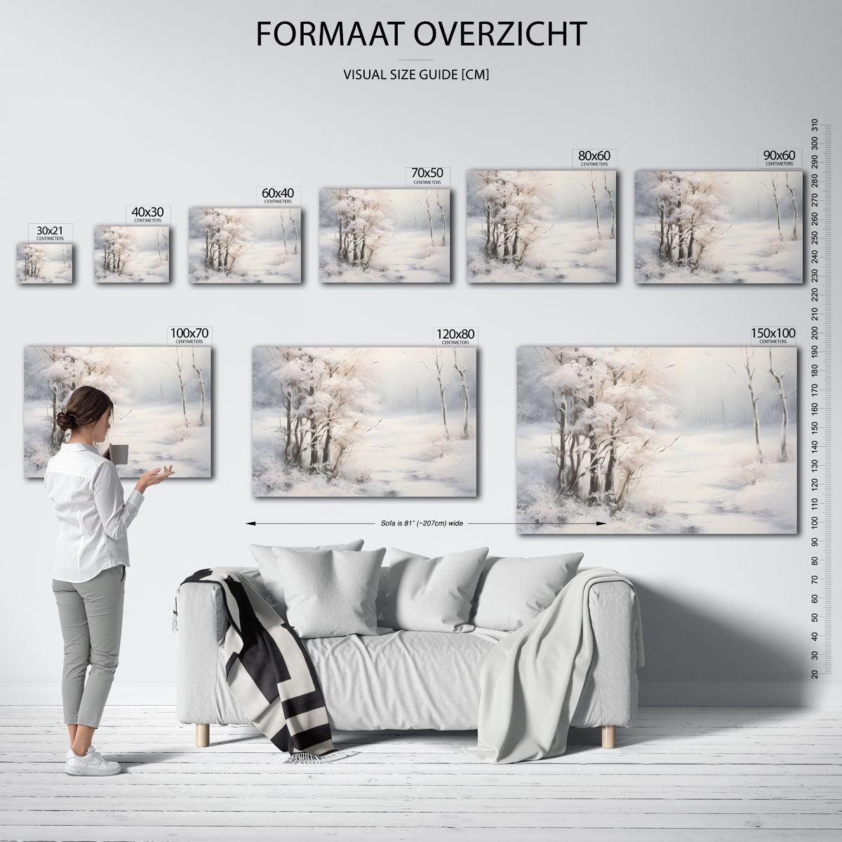 Sneeuwlandschap met bomen Poster