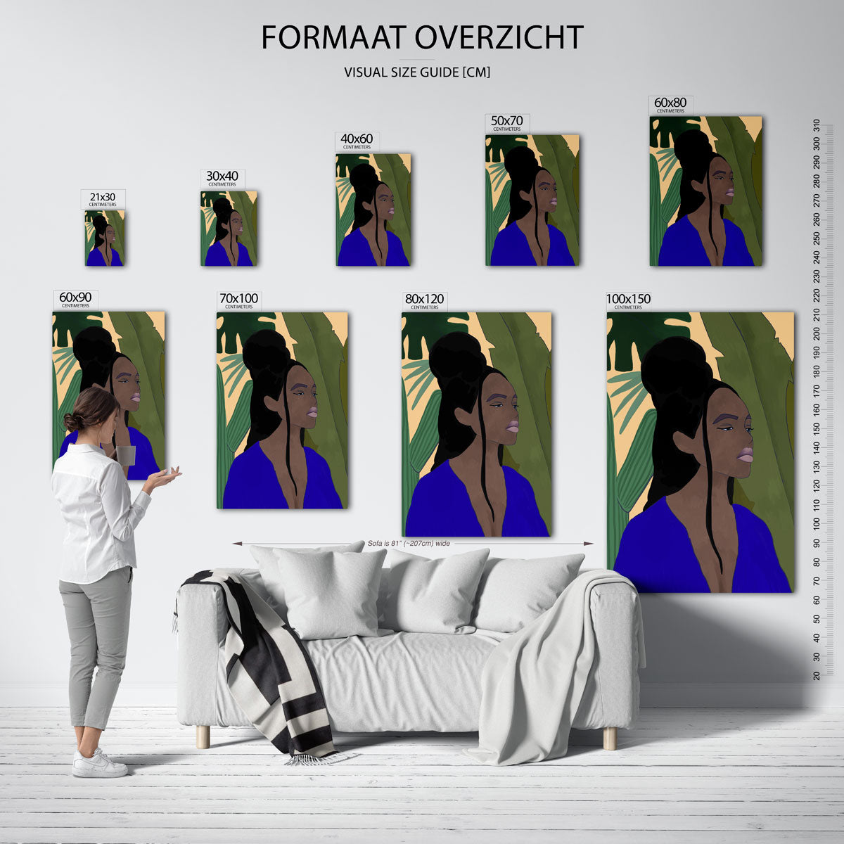 Vrouw met planten Poster