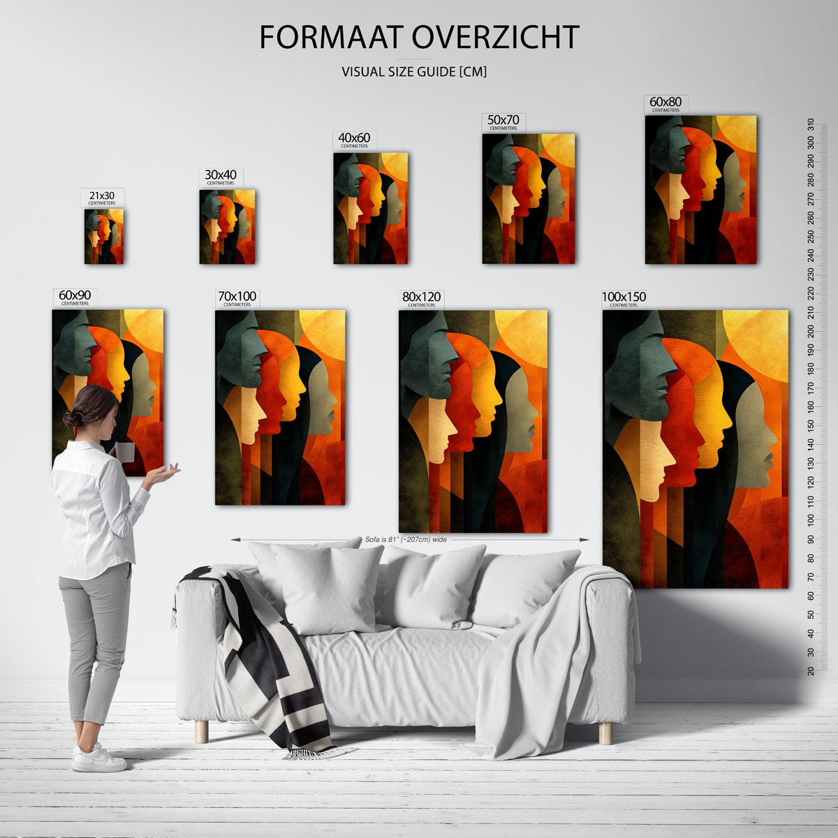 Silhouetten in profiel Poster