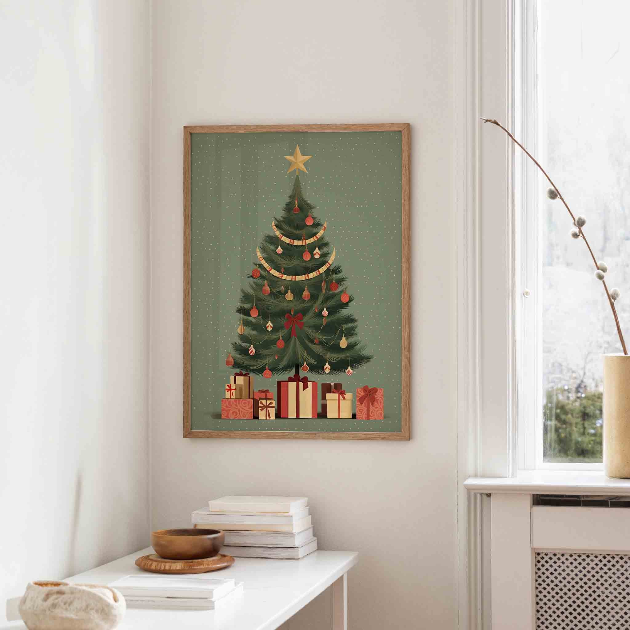 Kerstboom met cadeaus Poster
