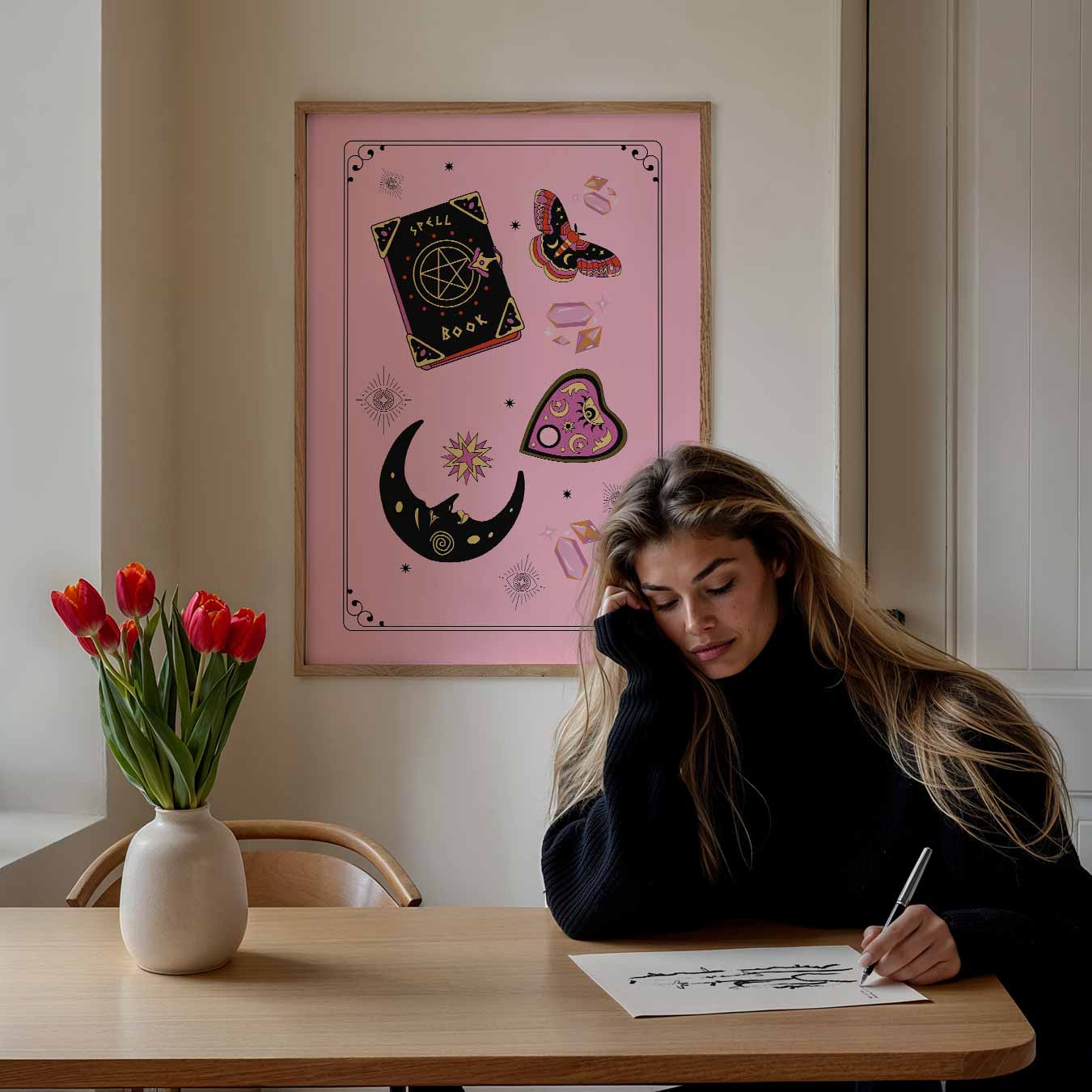Magische Roze Sfeerposter-WallArtistic