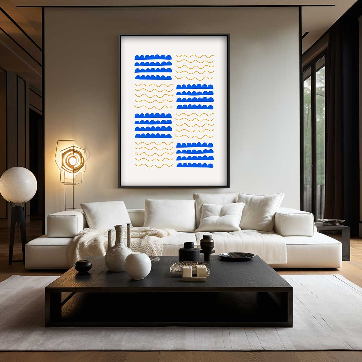 Golven en Boogjes Kunstwerk-canvas-dibond-plexiglas-wanddecoratie-WallArtistic