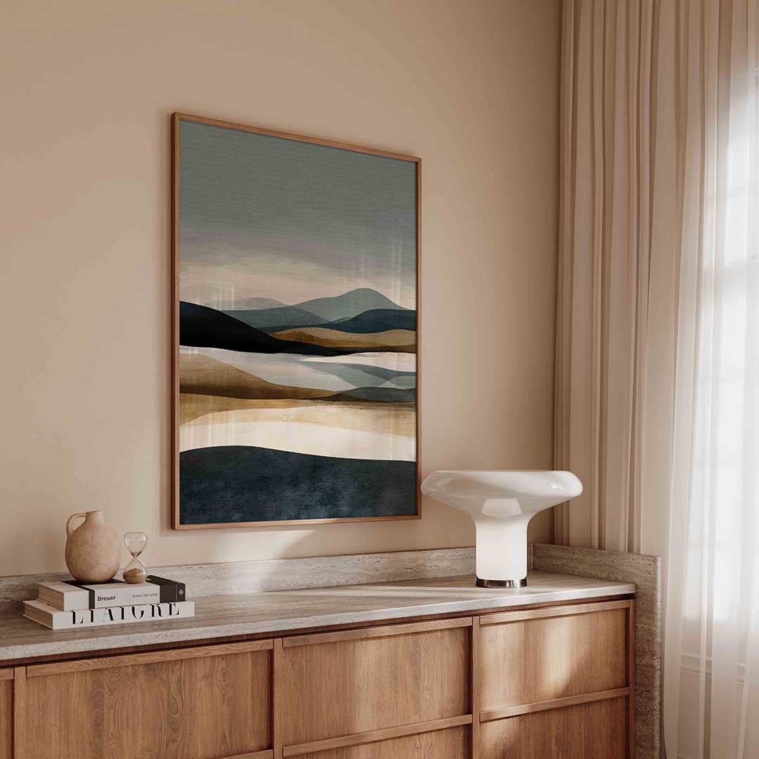 Landschap met heuvels Poster