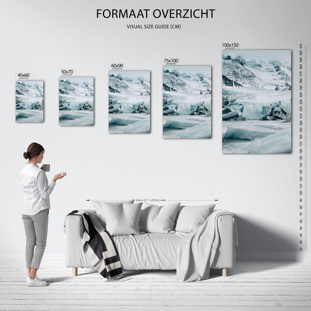 Ijslandschap panorama Kunstwerk
