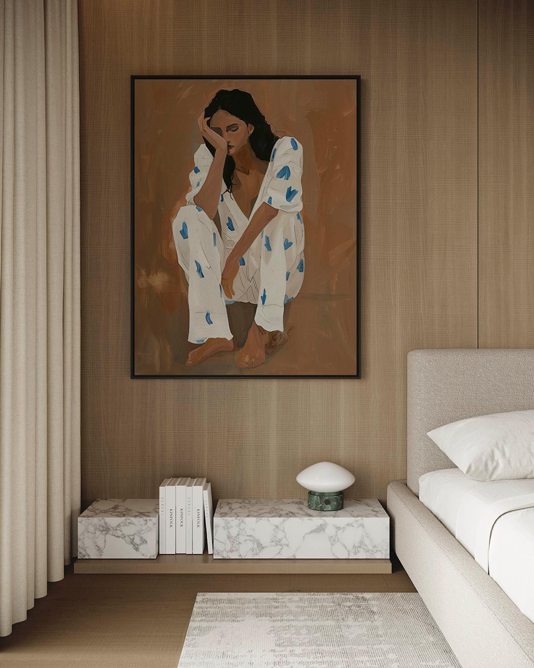 Reflectieve vrouw Kunstwerk