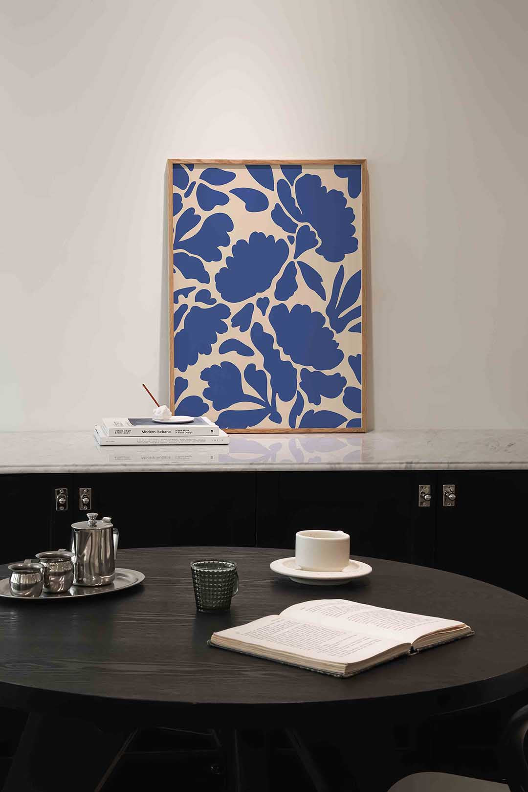 Blauwe bloemen Poster