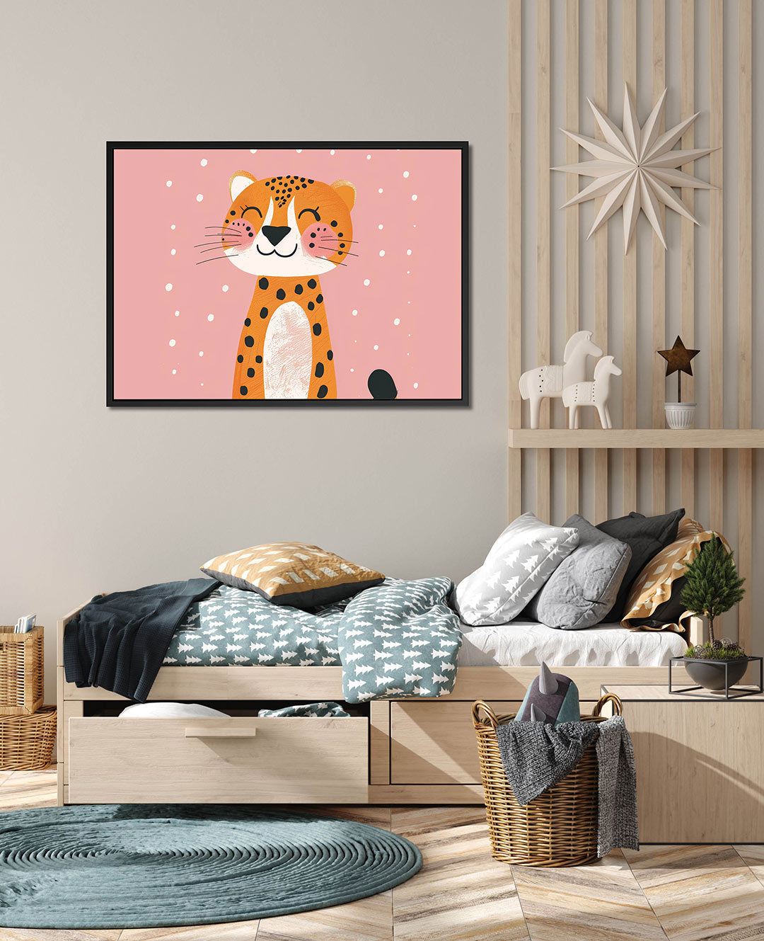 Vrolijke luipaard illustratie Kunstwerk