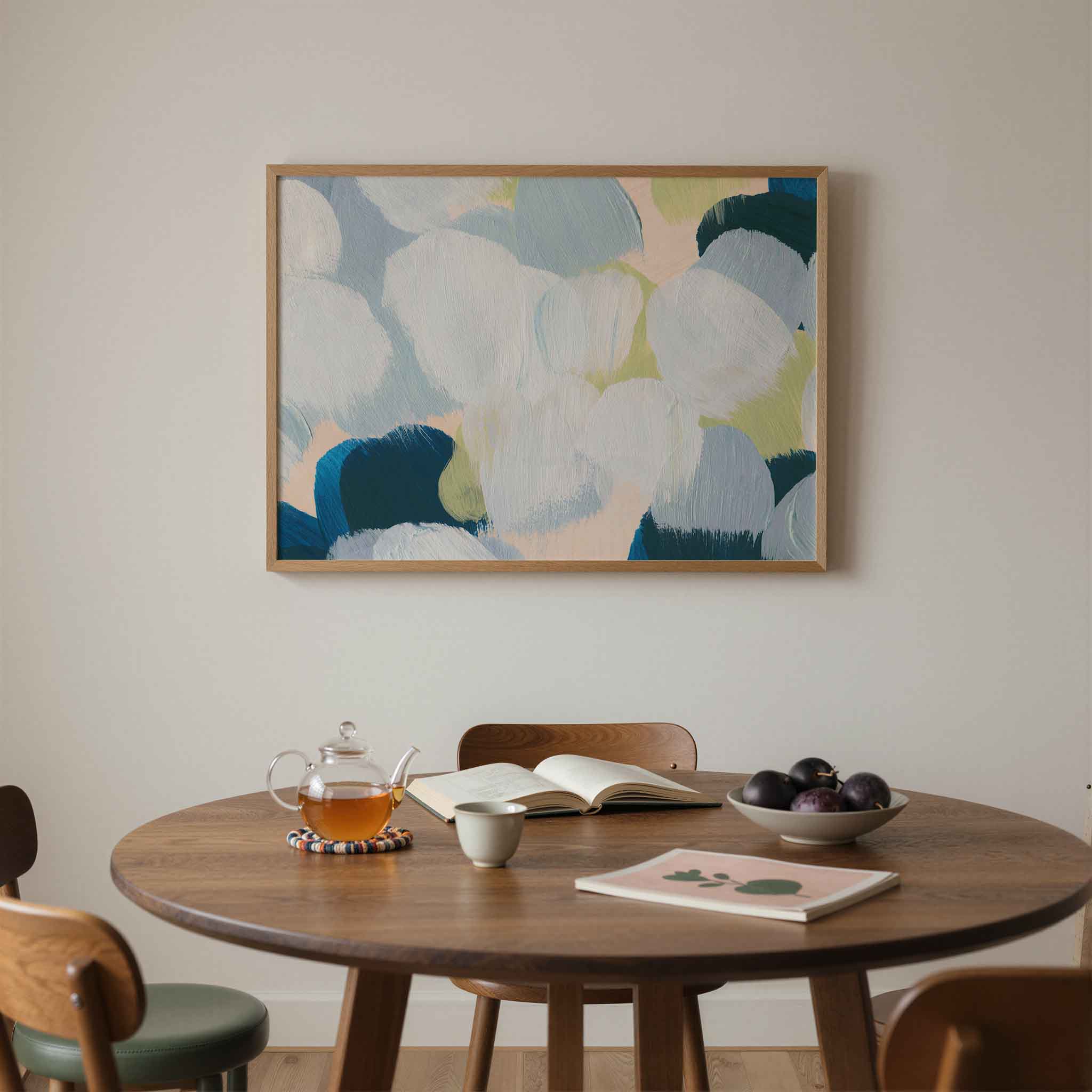 Abstracte penseelstreken Poster