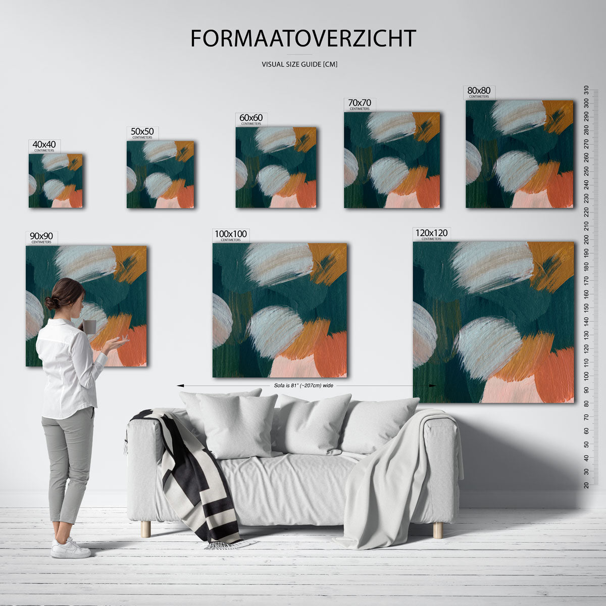 Abstracte penseelstreken Poster