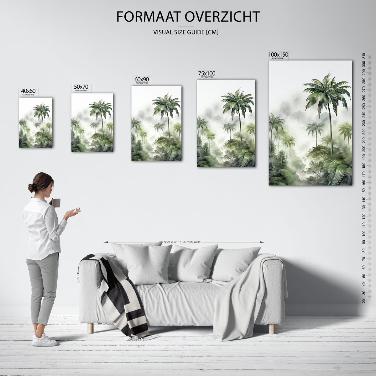 Tropisch boslandschap Kunstwerk