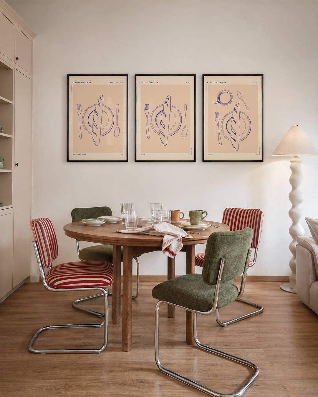 Eenvoudige ontbijtsetting Posterset