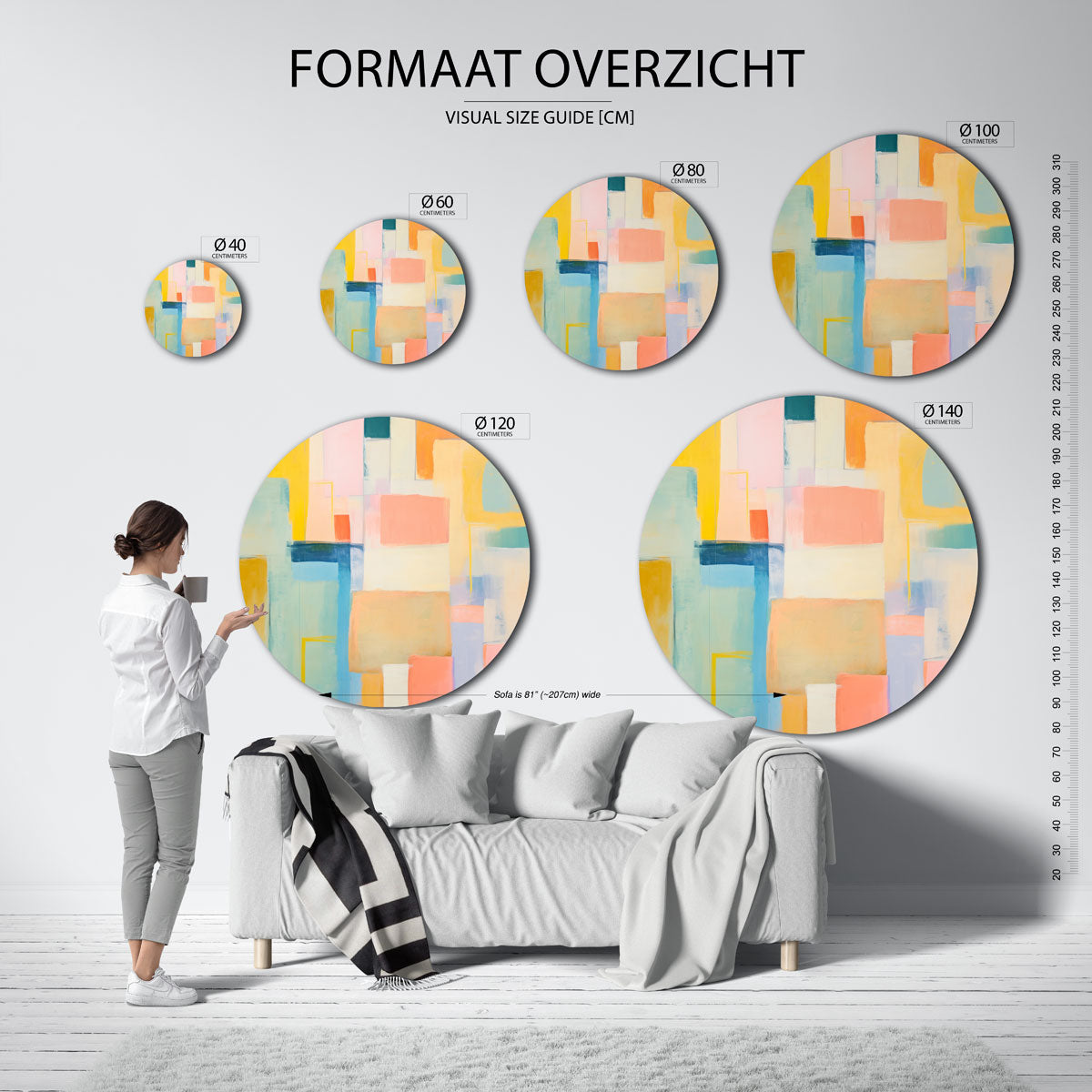 Abstracte vormen Muurcirkel