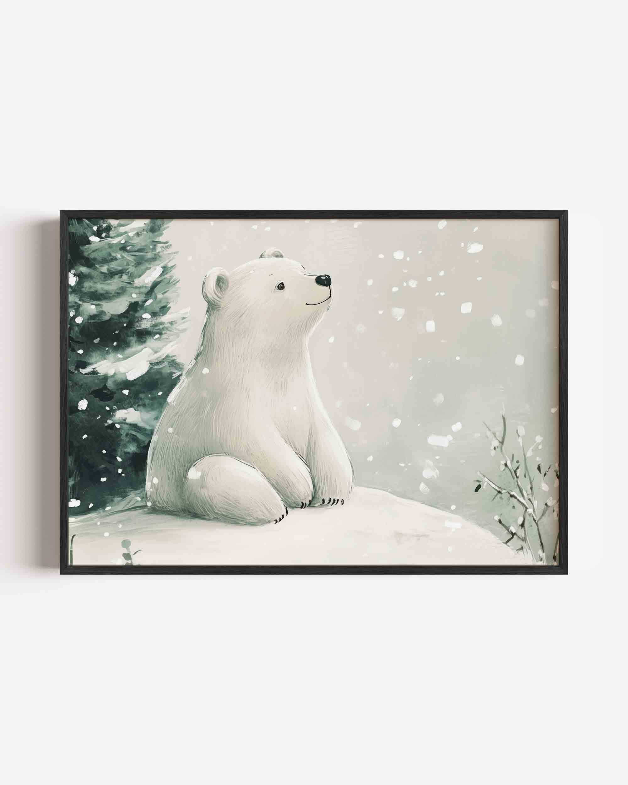 Ijsbeer in sneeuw Poster