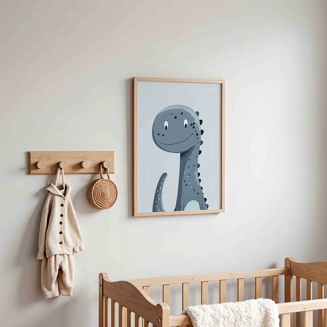 Blauwe dinosaurus Poster