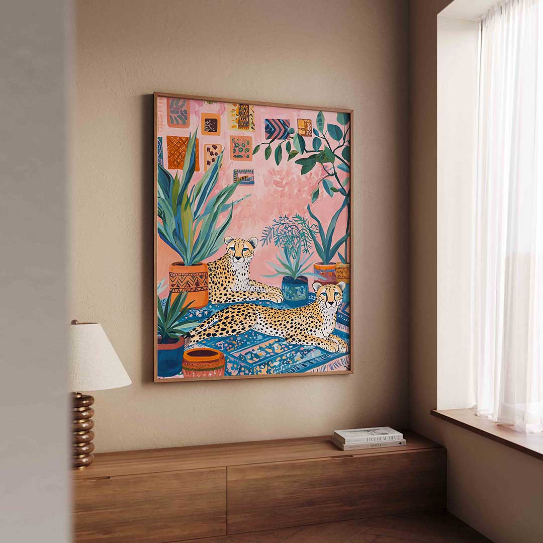 Luipaarden en planten Poster
