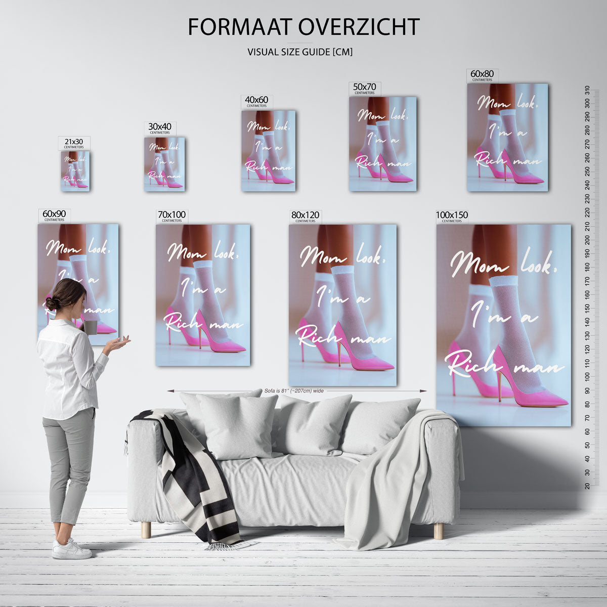 Roze hakken en tekst Poster