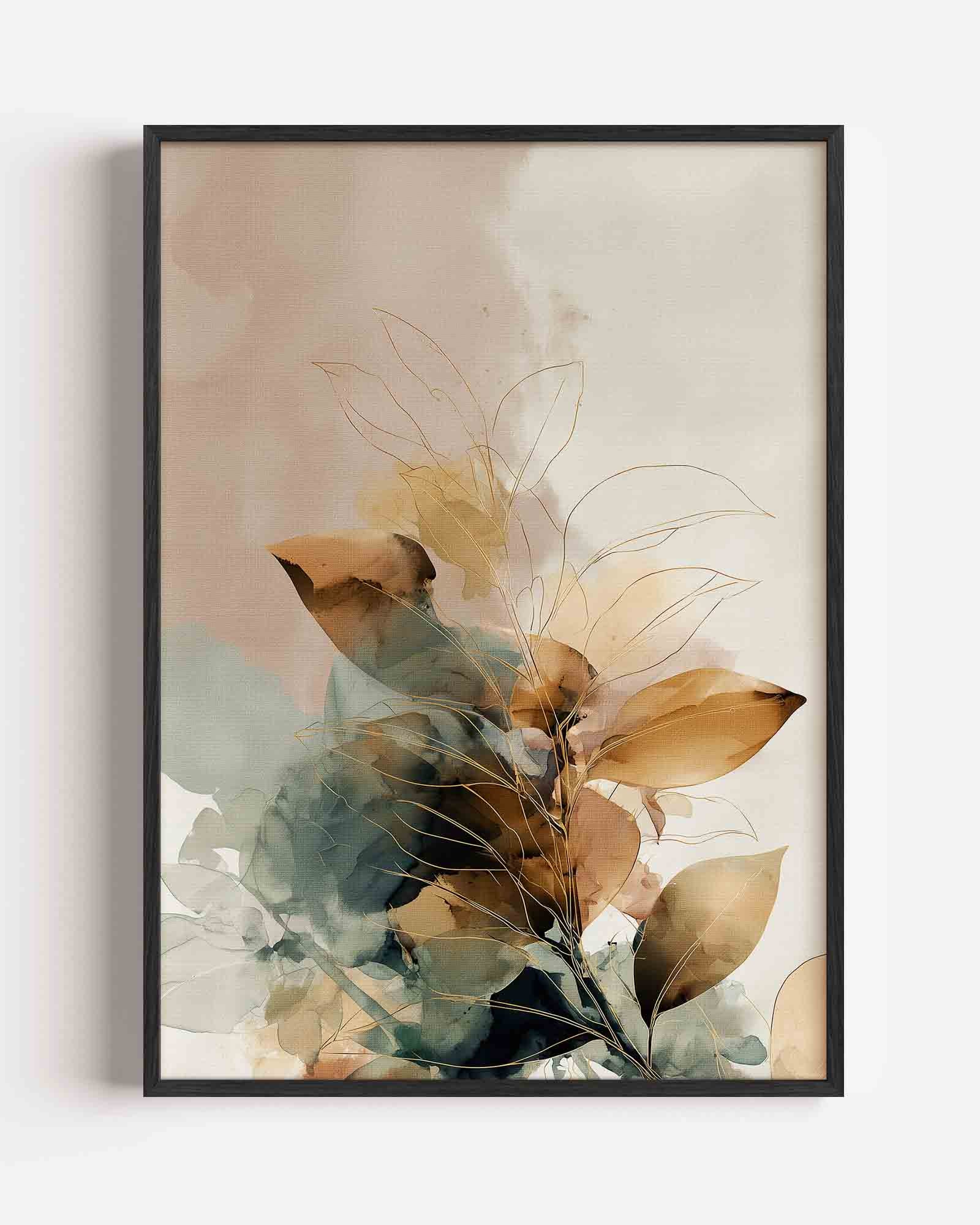 Bladeren en aquarel Poster