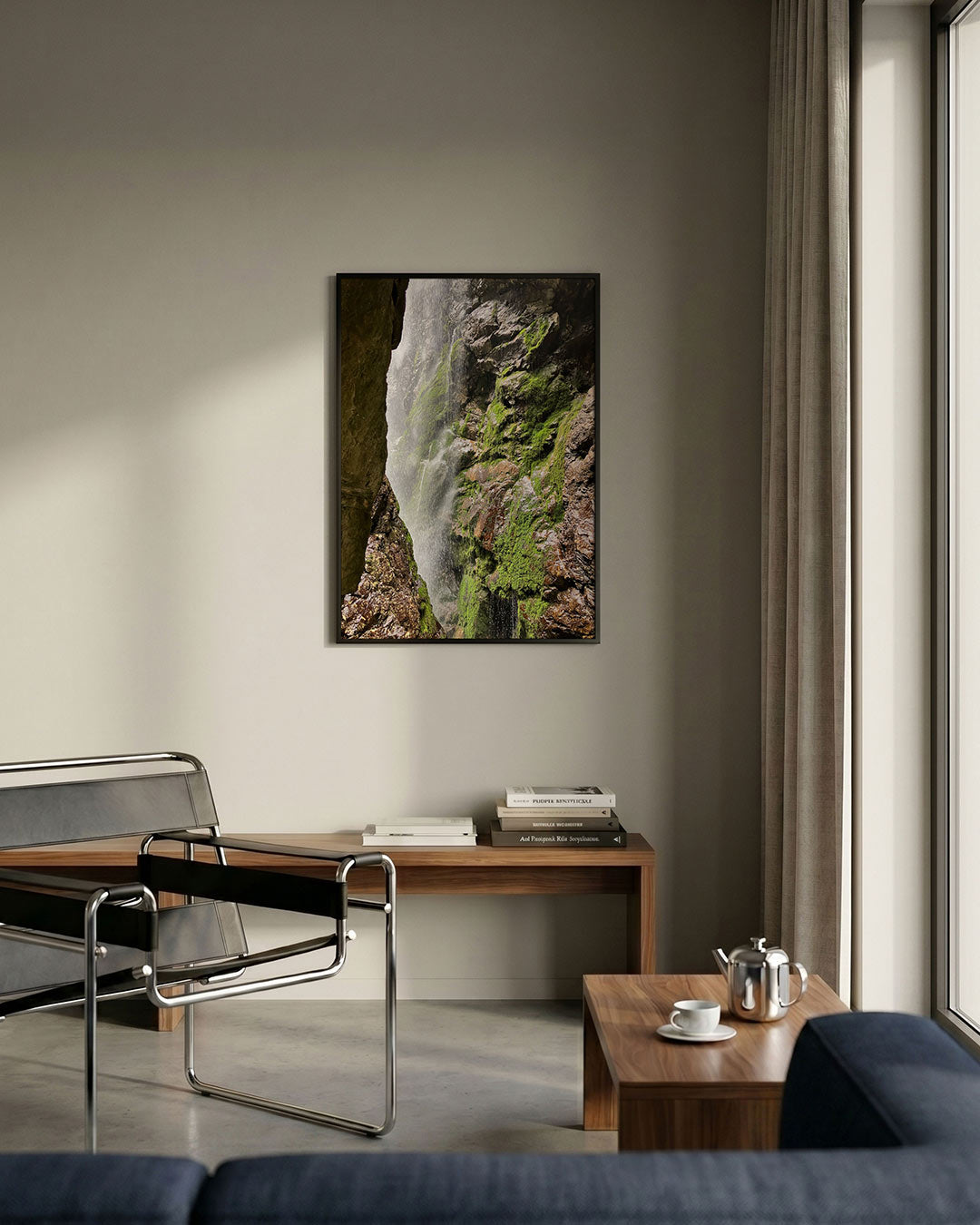 Rotsachtige waterval Poster