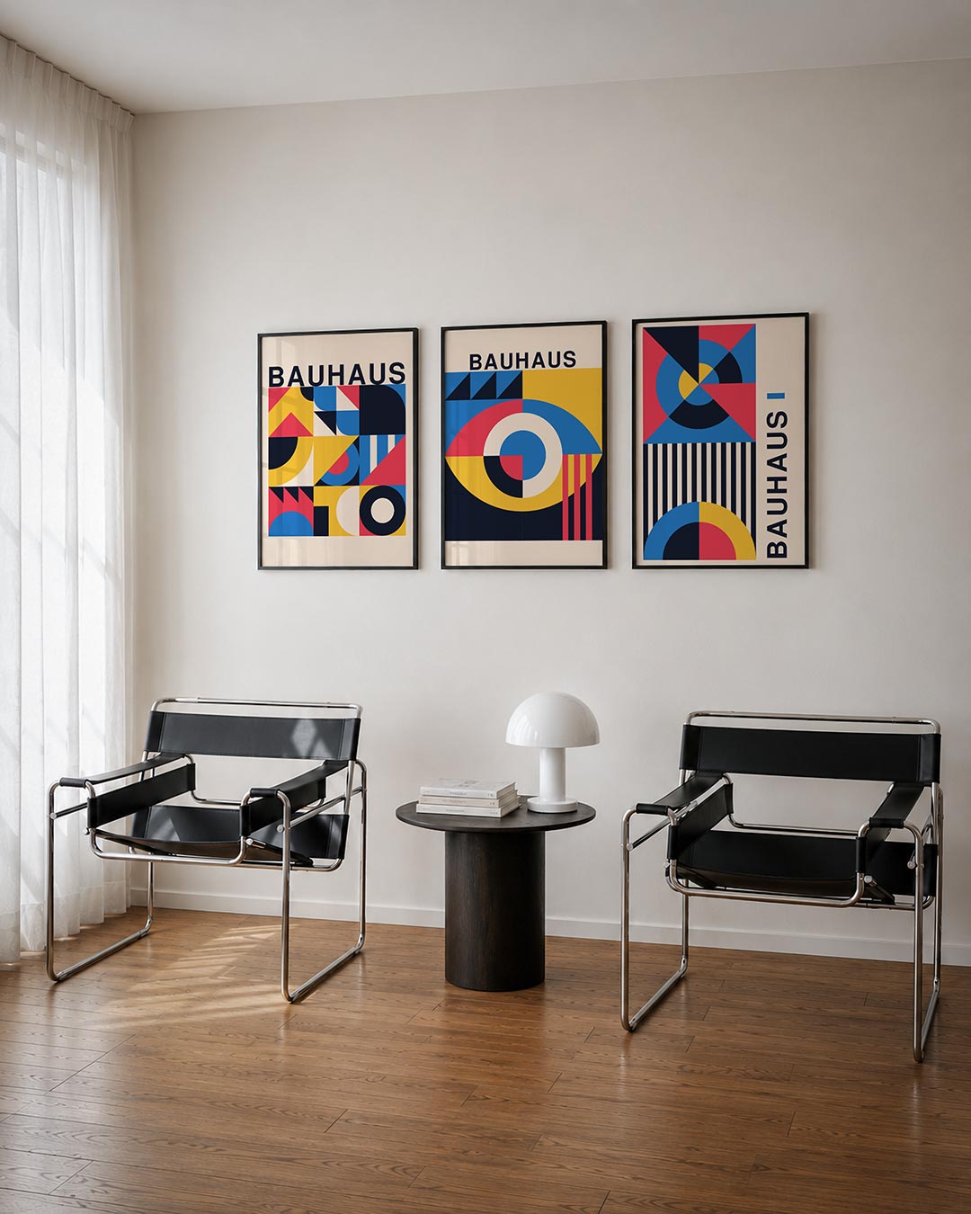 Kleurrijke vlakverdeling Posterset