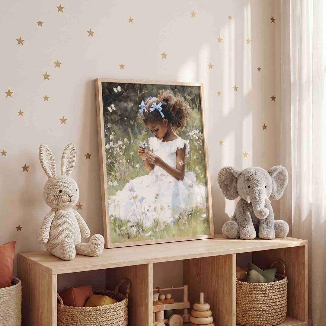 Meisje met bloemen Poster
