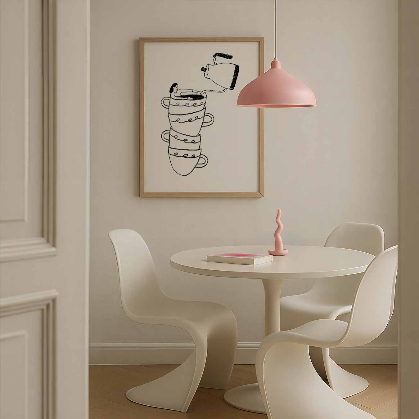 Koffiegenot Illustratie Poster-WallArtistic