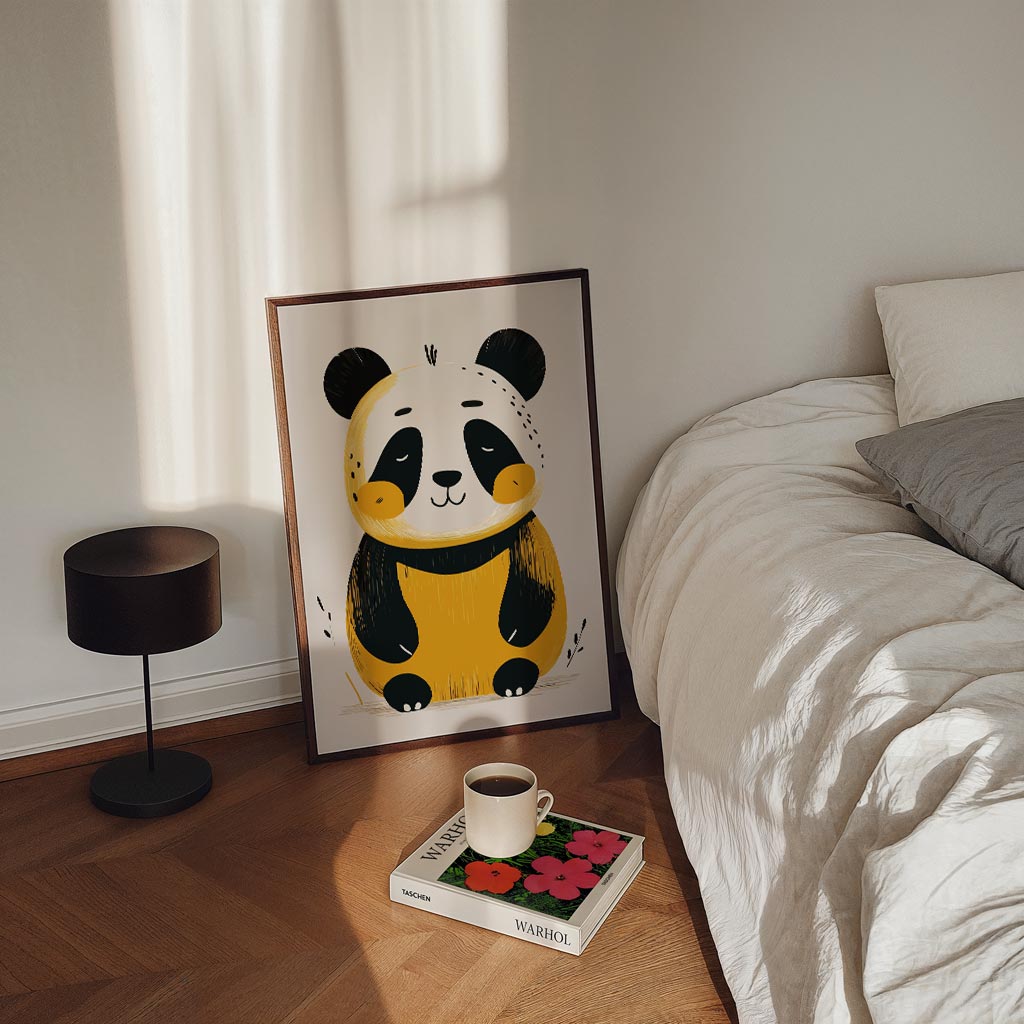 Schattige Panda Illustratie Poster-WallArtistic