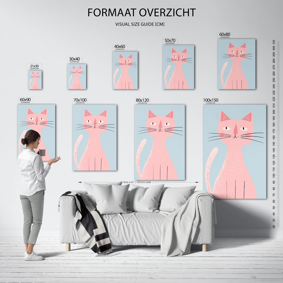 Roze kat Poster