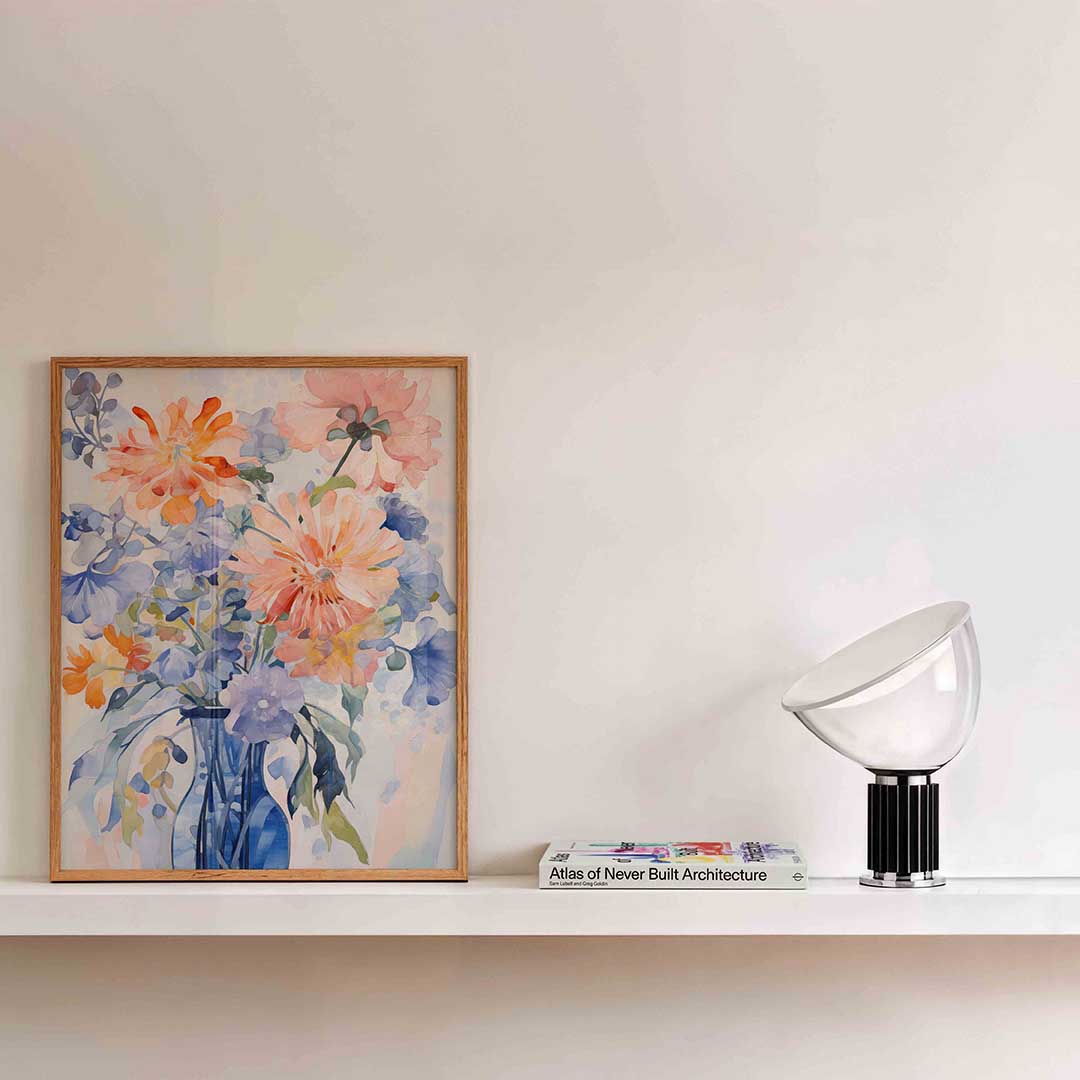 Bloemen in vaas Poster