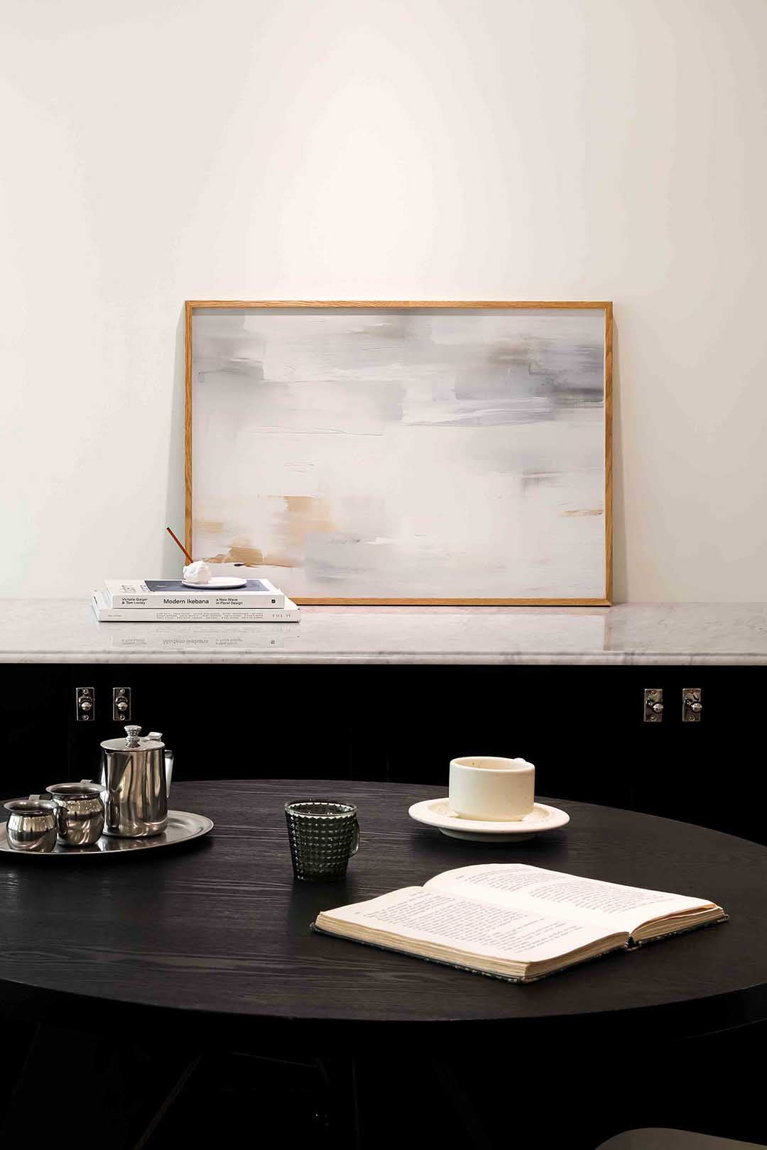 Abstracte beige en witte Poster