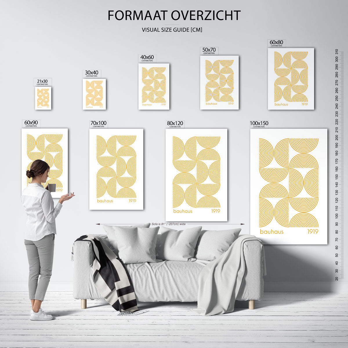 Cirkelritme en lijnen Poster