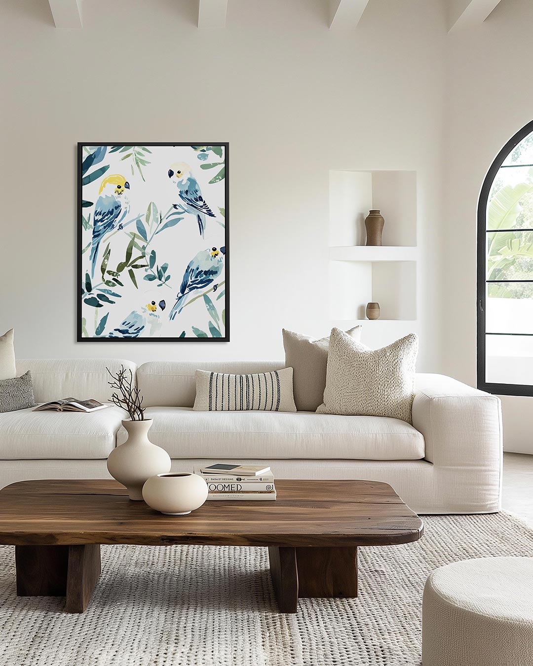 Vogels en bladeren Kunstwerk