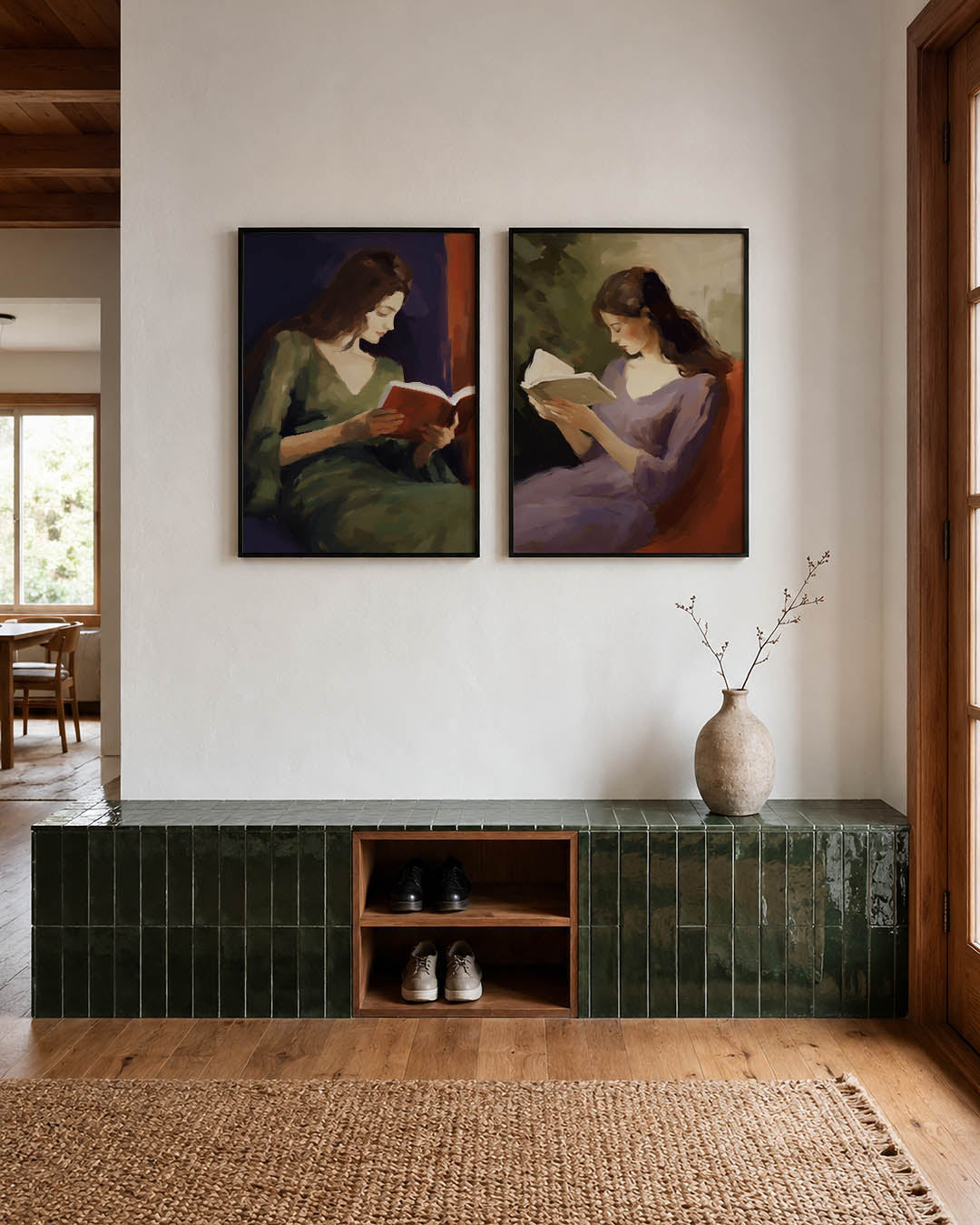 Lezende vrouw Posterset