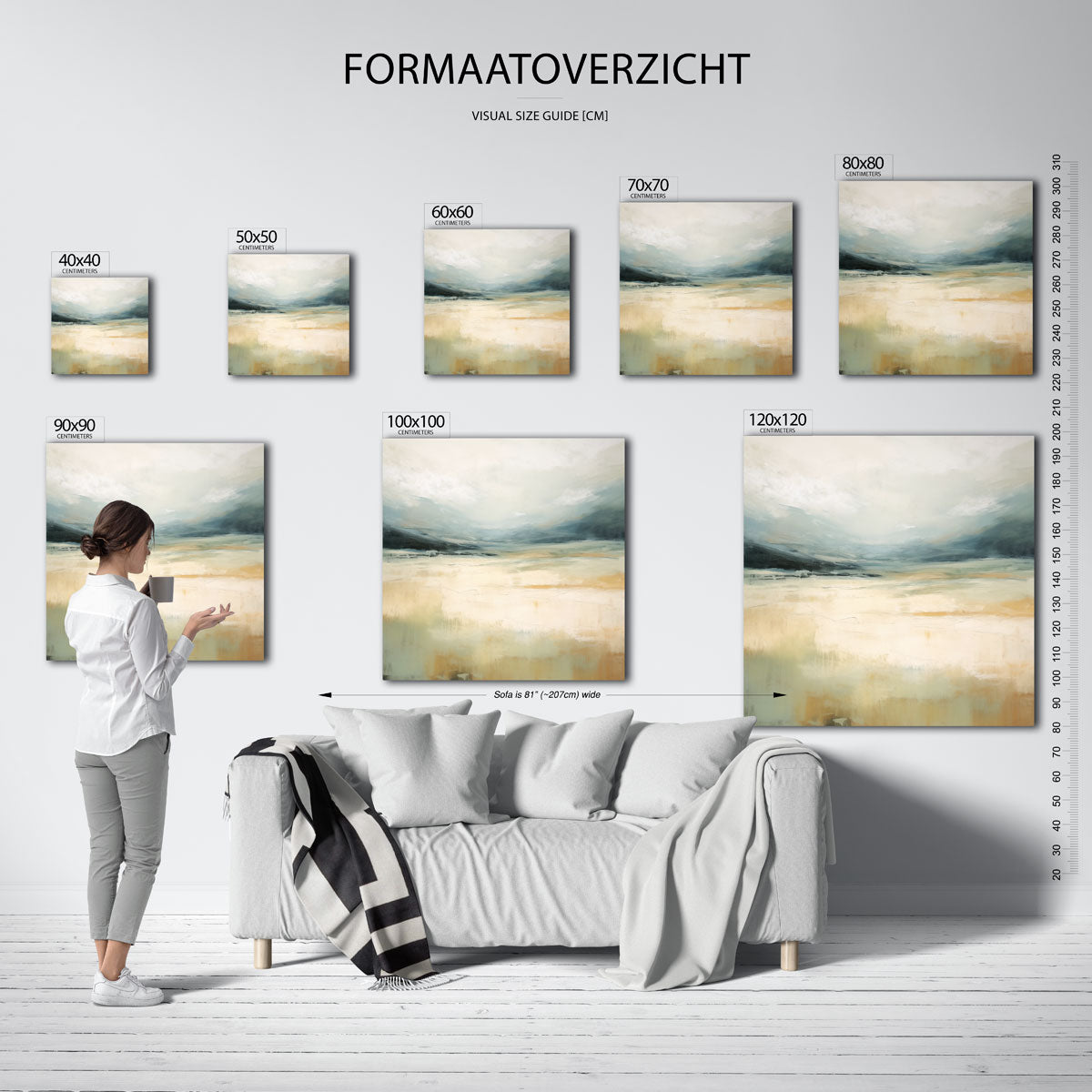 Landschap in zachte tinten Poster