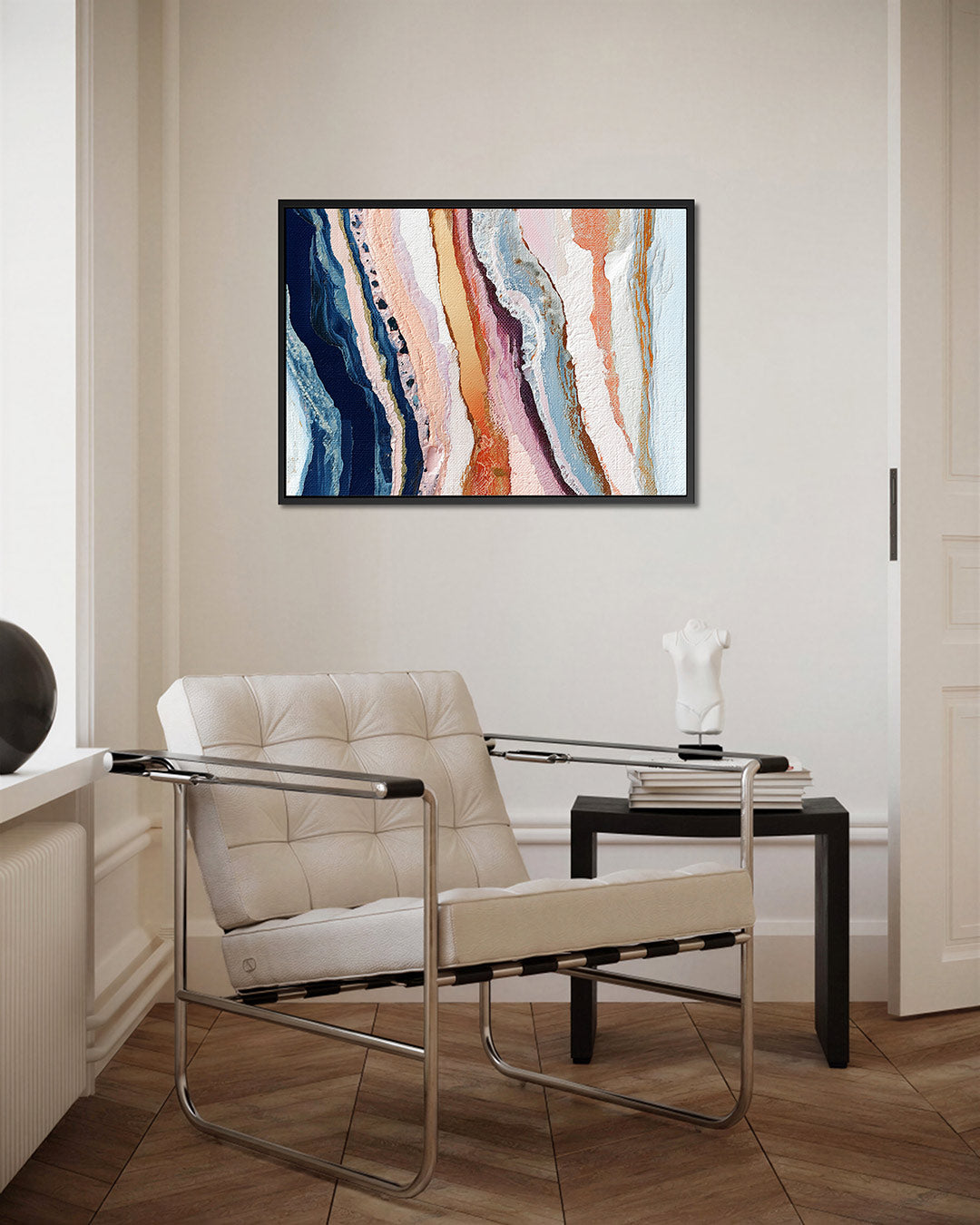 Kleurrijke golvende lijnen Kunstwerk