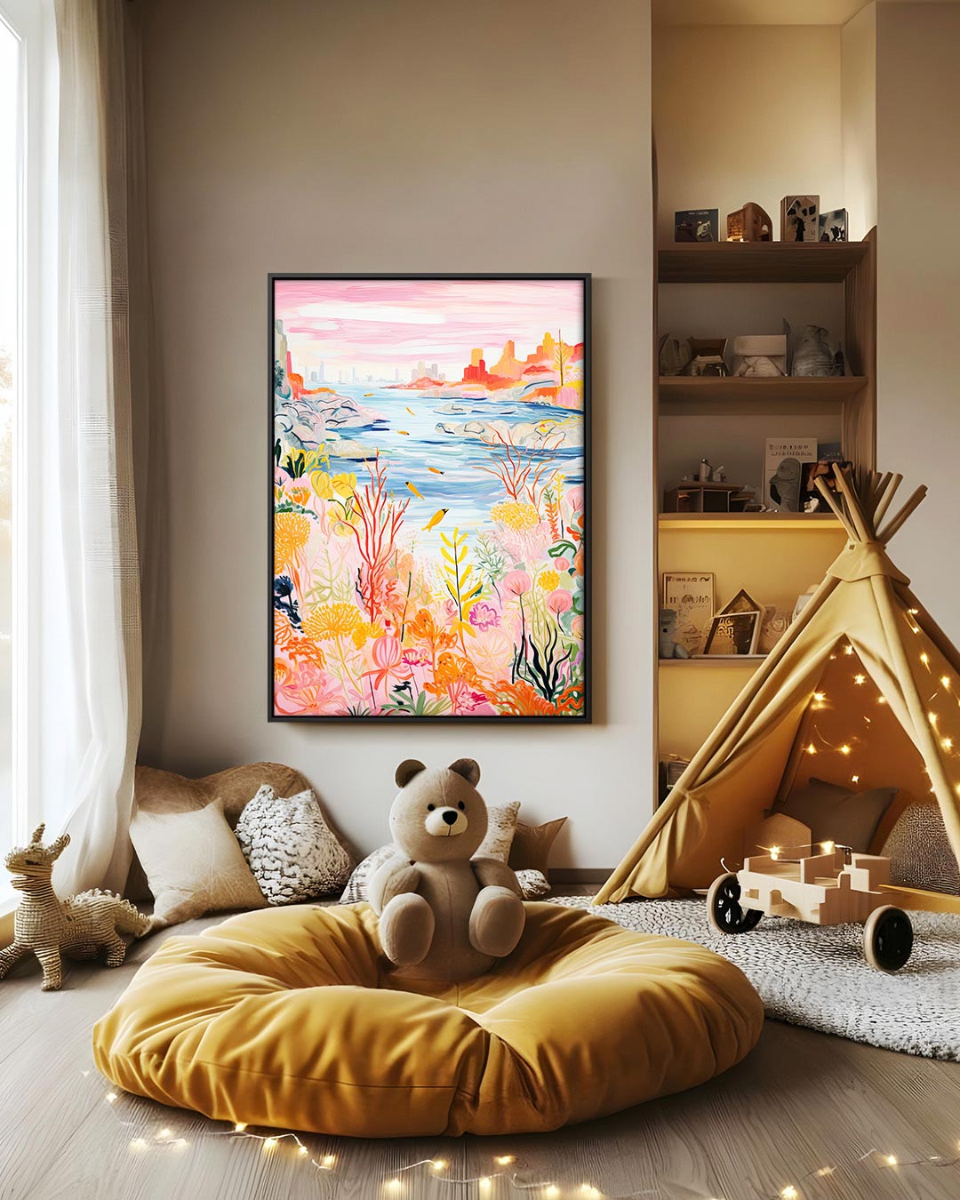 Kleurrijke natuurlandschap Kunstwerk