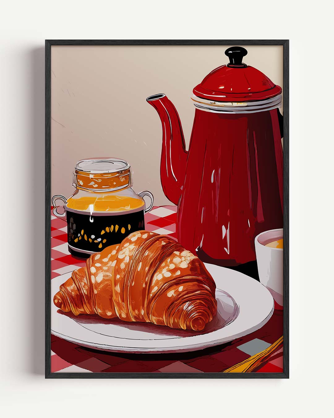 Gezellige Franse Ontbijt Poster-WallArtistic