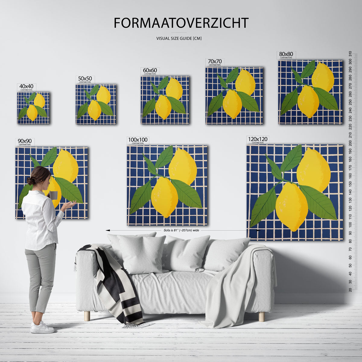 Citroenen op blauw Poster