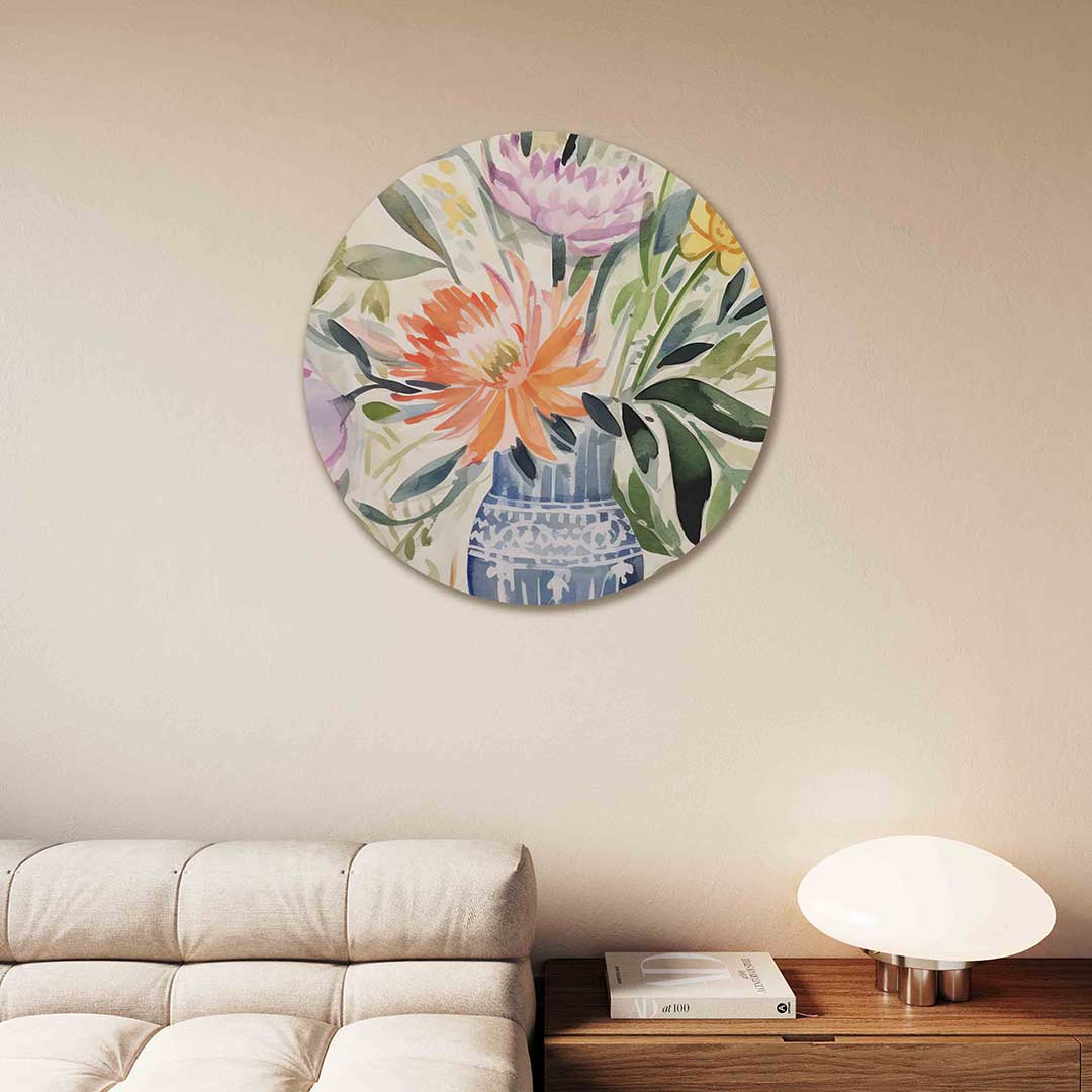 Bloemen in vaas Muurcirkel