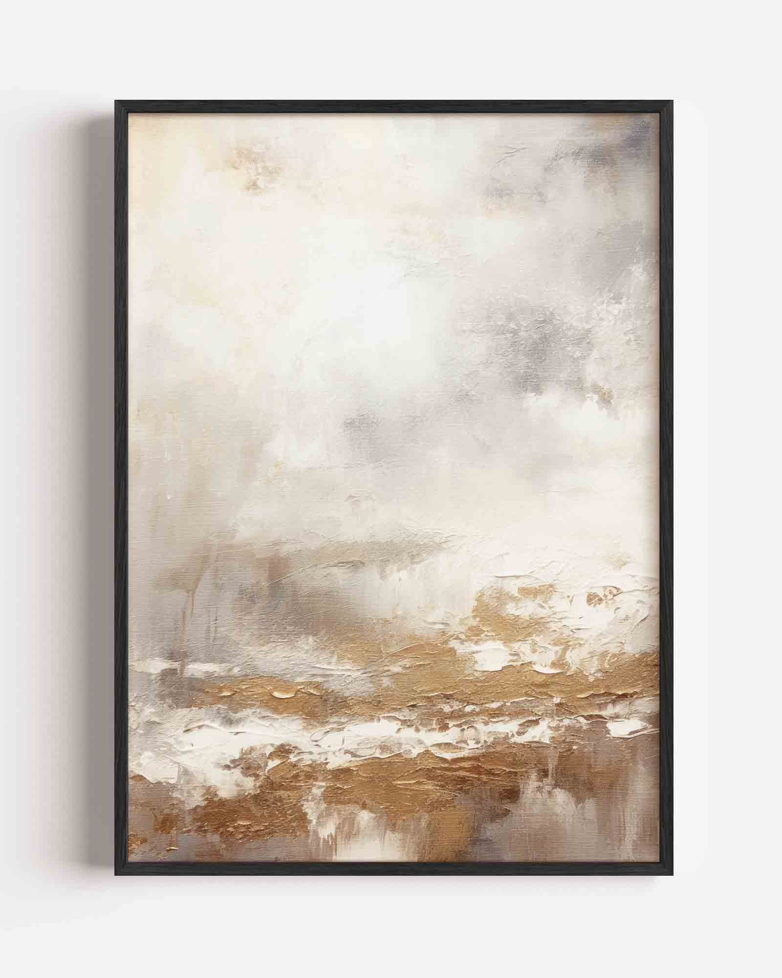 Abstracte beige en witte Poster