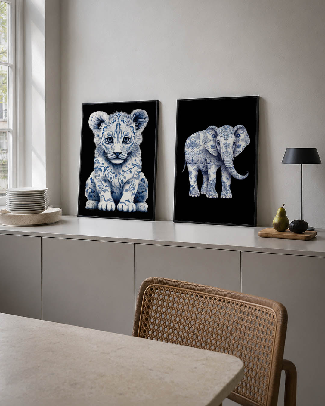 Dierenpatroon harmonie Posterset