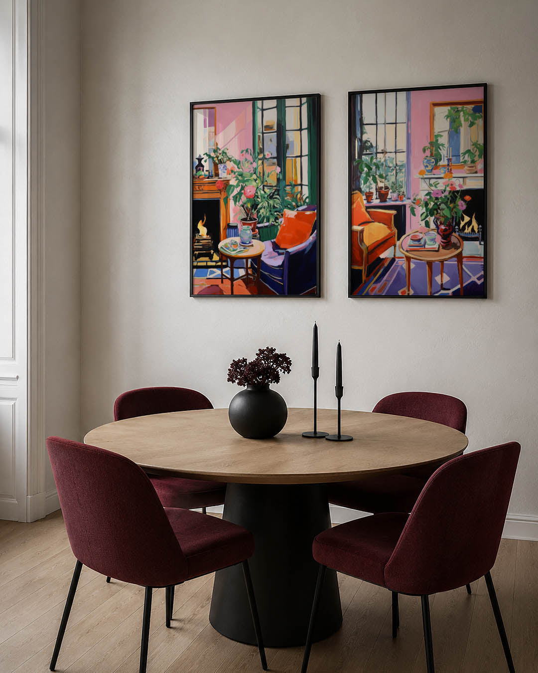 Kleurrijke interieurhoek Posterset