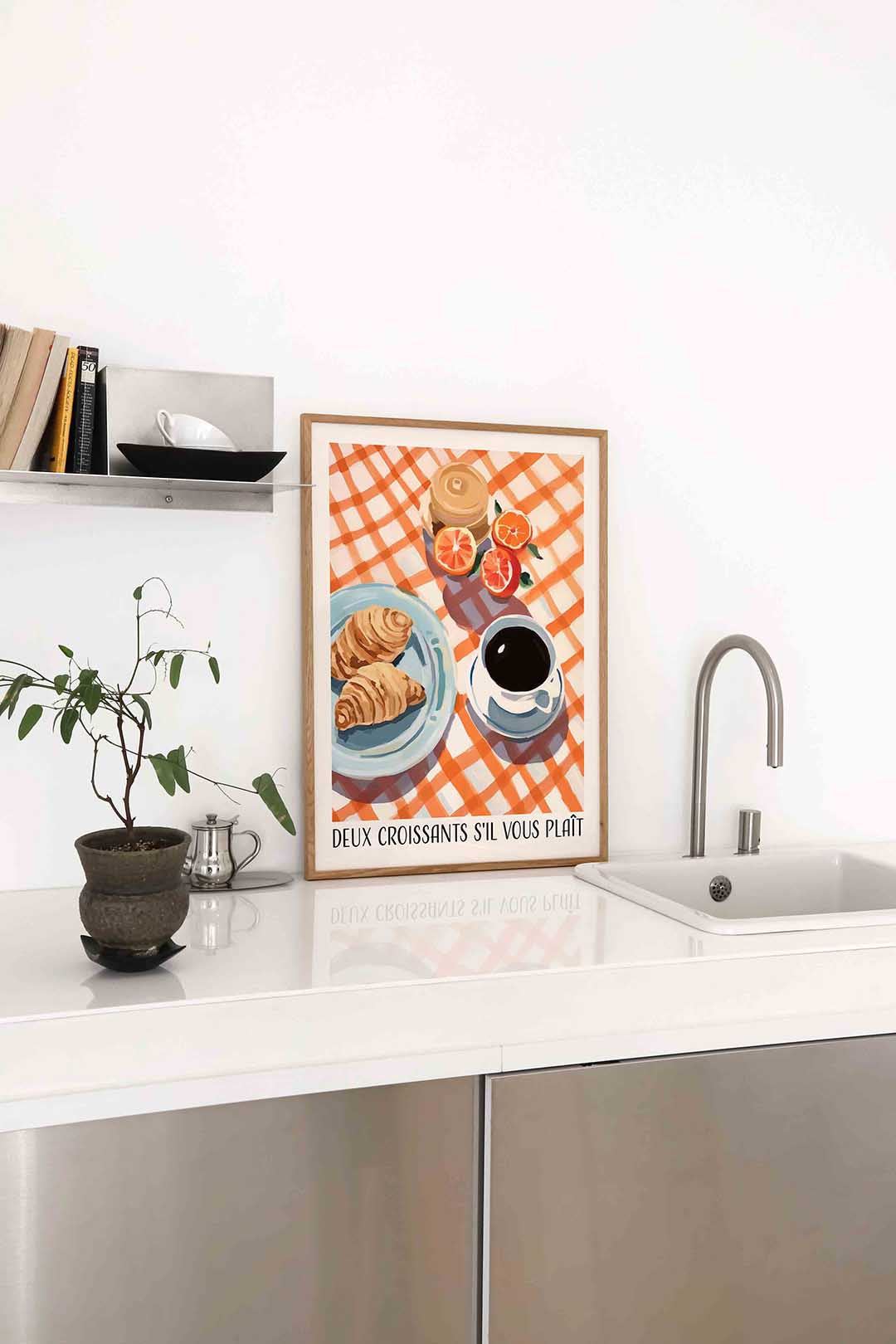 Ontbijt met croissants Poster