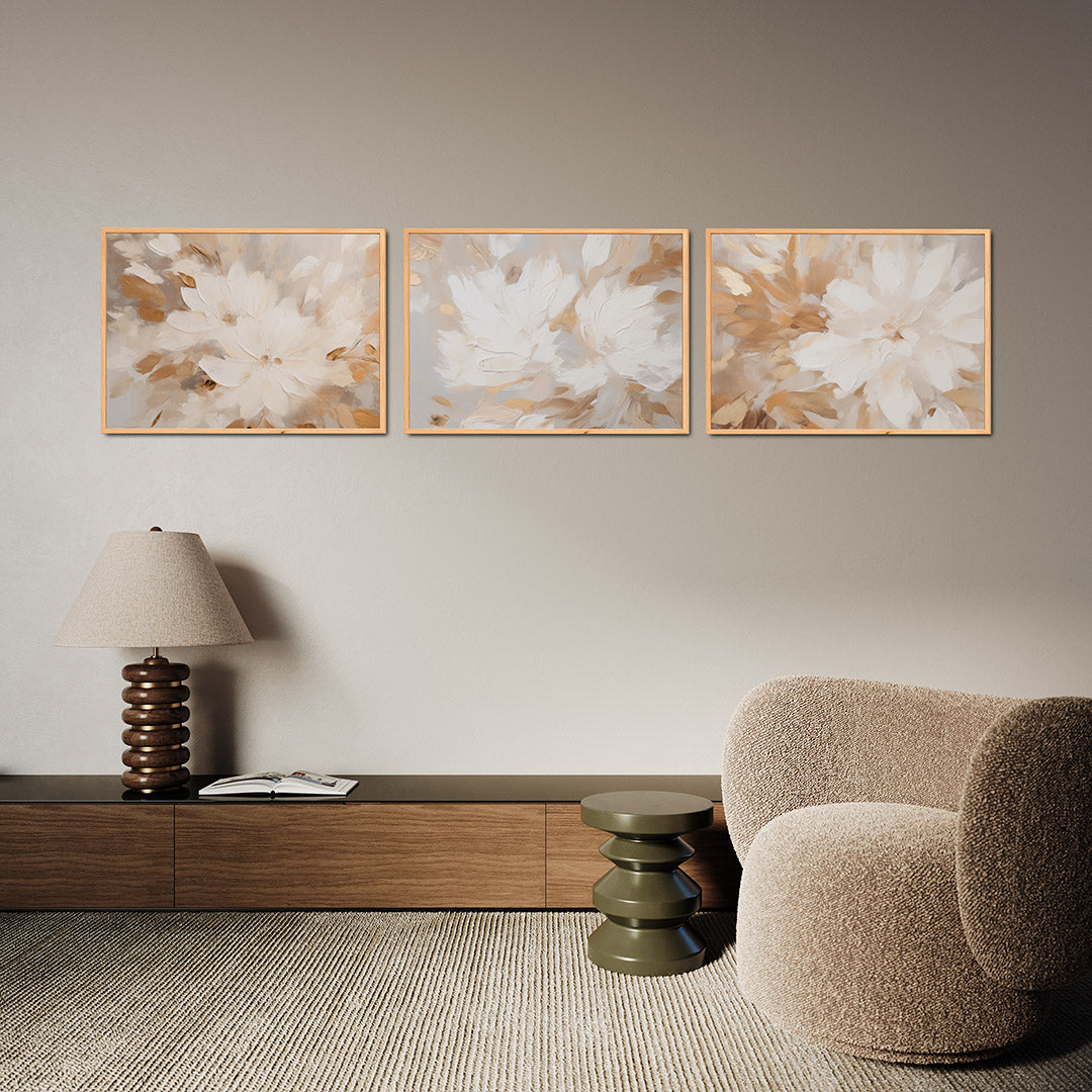 Bloemige vormen Posterset
