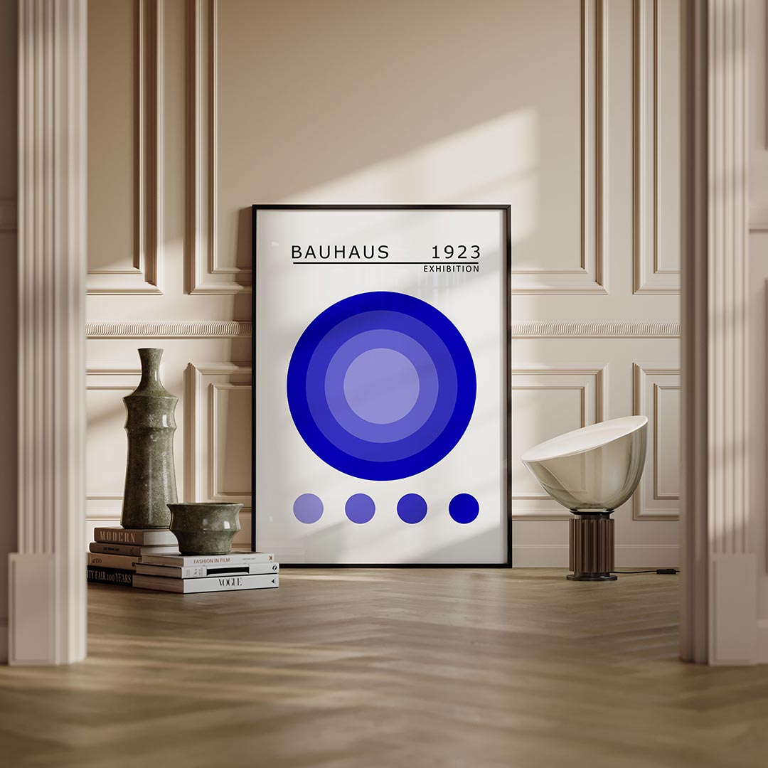 Cirkelstructuur blauw Poster