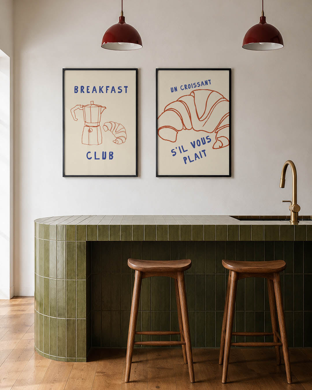 Ontbijt illustratie Posterset